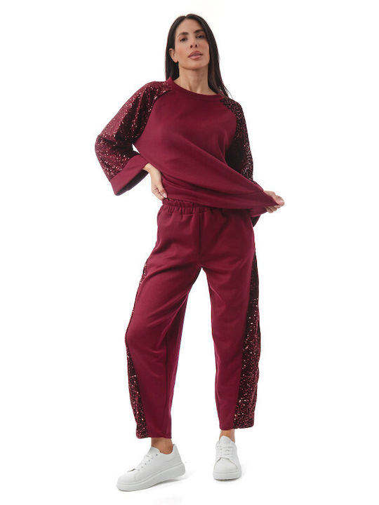 Sweatpants Set Burgundy