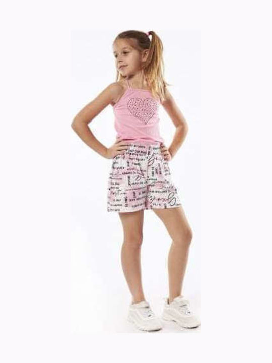 Kinderstoff-Overall-Shorts/Bermudas Rosa