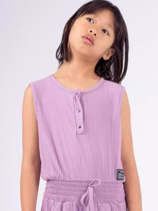 Kinderstoff-Overall-Shorts/Bermudas lila