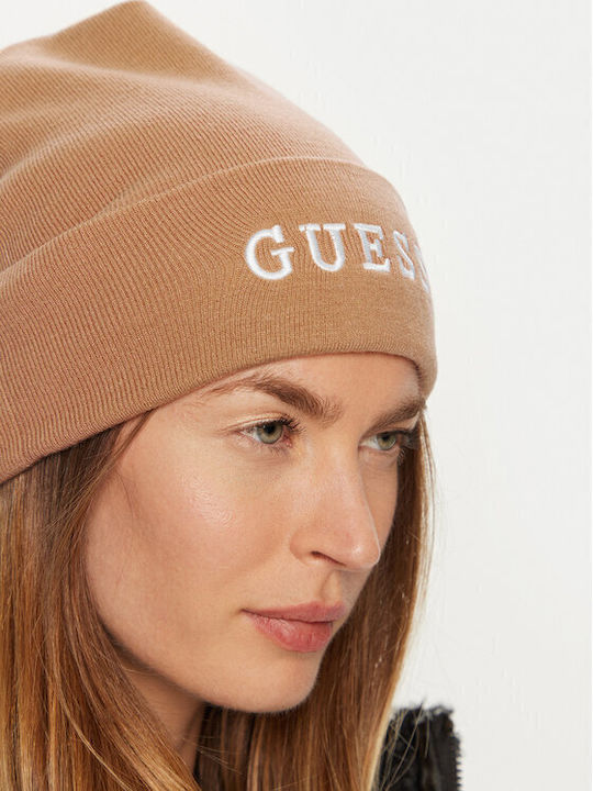 Pol01 Beanie Beanie Knitted in Beige color