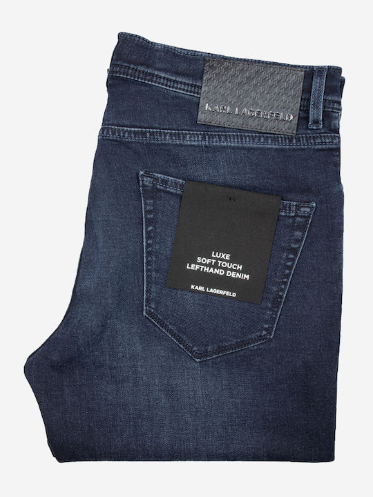 Men's Elastic Regular Fit Dark Blue Jeans Pants