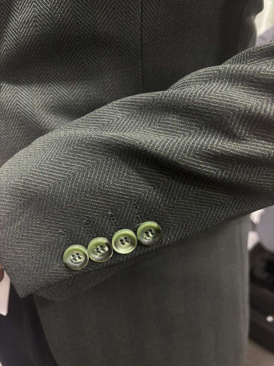 Men's Suit Jacket Slim Fit Dark Green-olive