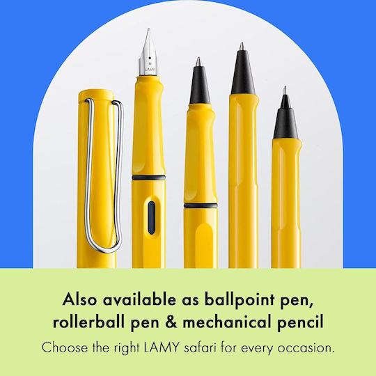 Lamy Safari Writing Pen Fine Yellow made of Plastic with Blue Ink