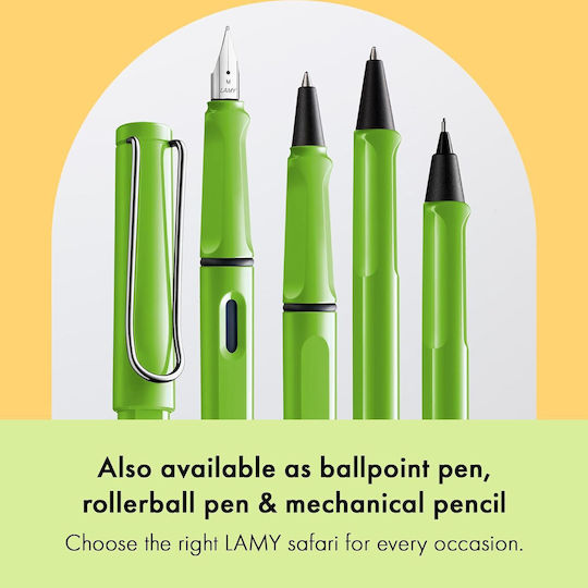 Lamy Safari Stilou Caligrafie Fine Verde Din Plastic Cu Cerneală Roșie