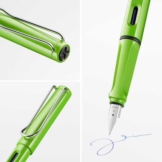 Lamy Safari Писалка Medium Зелена от Пластмаса с Червено Мастило