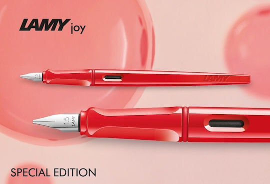 Lamy Joy Calligraphy Pen Fine 1.5mm Red made of Plastic with Blue Ink
