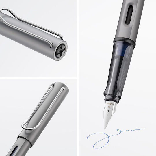 Lamy Писалка Fine Сива от Алуминий с Червено Мастило