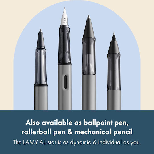 Lamy Писалка Fine Сива от Алуминий с Червено Мастило