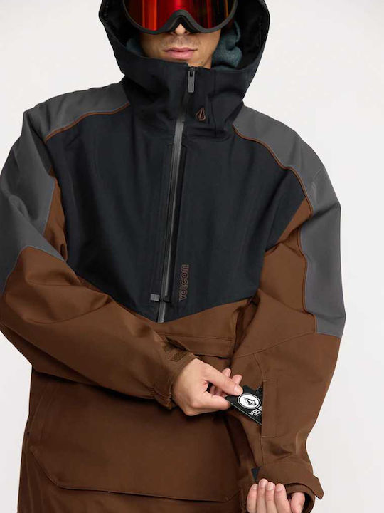 Volcom Brighton Pullover G0652606-BRN Ανδρικό Μπουφάν για Σκι & Snowboard Καφέ