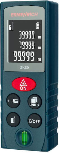Ermenrich Μέτρο Laser GK80 με Εύρος Μέτρησης 0.05m-80m
