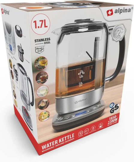 Alpina Appliances Електрическа Кана 1.7л 2200W Кафява