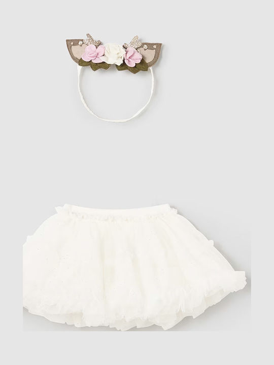 Kids' Tulle Skirt Ecru