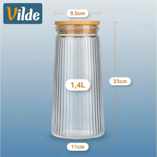 Vilde Vilde Allgemeine Verwendung Glas Transparentes Vasen mit Deckel 1400ml