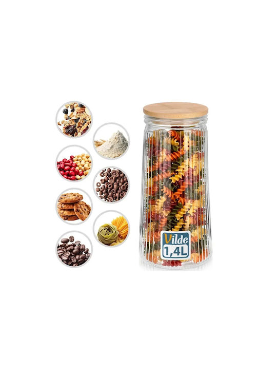 Vilde Vase General Use with Lid Glass Transparent 1400ml