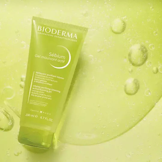 Bioderma Sebium Actif Гел Почистване Лице за Акнеична Кожа 200мл