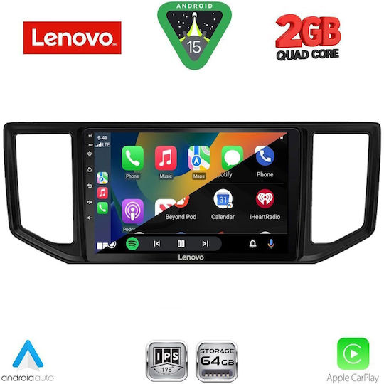 Lenovo Автомобилна Аудио Система (Блутут/USB/WiFi/GPS/Apple-Carplay/Android-Auto) с Тъчскрийн 10"
