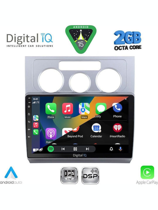 Digital IQ Car Audio System for Volkswagen Touran 2003-2010 with A/C (Bluetooth/USB/WiFi/GPS/Apple-Carplay/Android-Auto) with Touch Screen 10"