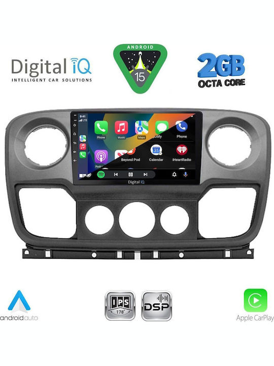 Digital IQ Car Audio System for Opel Movano Renault Master Nissan NV400 2010-2020 (Bluetooth/USB/WiFi/GPS/Apple-Carplay/Android-Auto) with Touch Screen 10"