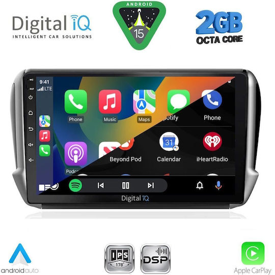 Digital IQ Ηχοσύστημα Αυτοκινήτου για Peugeot 2008 2012-2021 (Bluetooth/USB/WiFi/GPS/Apple-Carplay/Android-Auto) με Οθόνη Αφής 10"