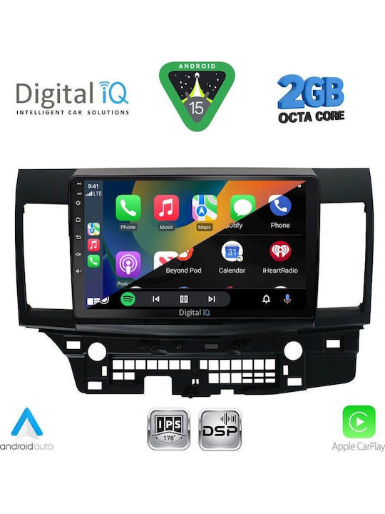 Digital IQ Car Audio System for Mitsubishi Lancer 2008-2017 (Bluetooth/USB/WiFi/GPS/Apple-Carplay/Android-Auto) with Touch Screen 10"