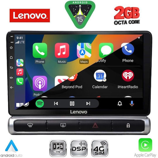 Lenovo Sistem Audio Auto pentru Citroen C3 / DS3 2016 (Bluetooth/USB/WiFi/GPS/Apple-Carplay/Android-Auto) cu Ecran Tactil 9"