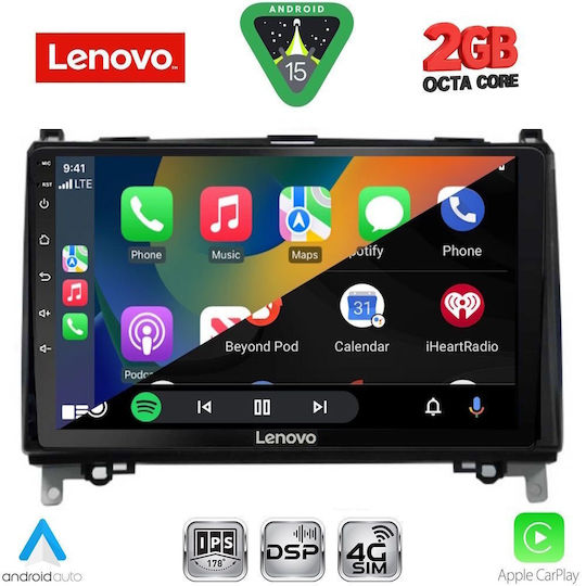 Lenovo Sistem Audio Auto pentru Mercedes-Benz Sprinter / Vito 2007-2019 (Bluetooth/USB/WiFi/GPS/Apple-Carplay/Android-Auto) cu Ecran Tactil 9"