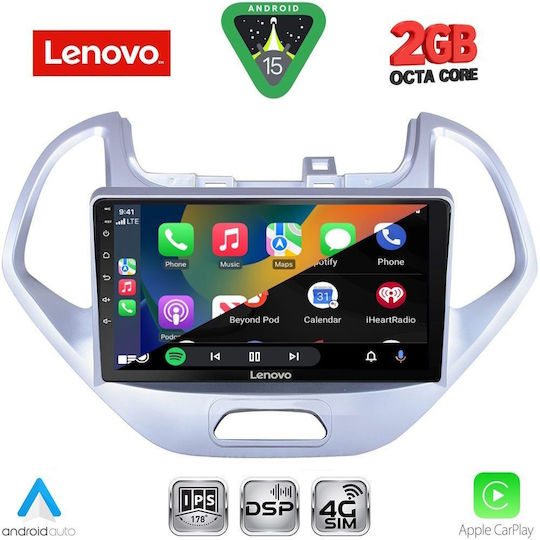 Lenovo Car Audio System for Ford Ka 2017 (Bluetooth/USB/WiFi/GPS/Apple-Carplay/Android-Auto) with Touch Screen 9"