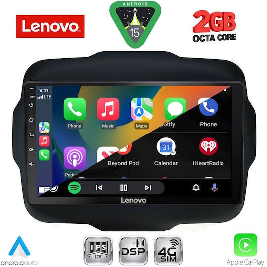 Lenovo Автомобилна Аудио Система (Блутут/USB/WiFi/GPS/Apple-Carplay/Android-Auto) с Тъчскрийн 9"