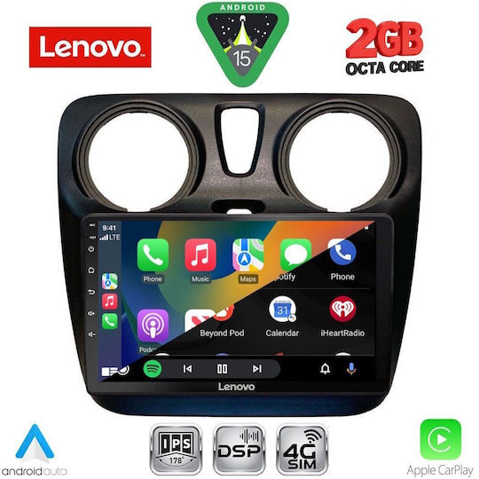 Lenovo Автомобилна Аудио Система (Блутут/USB/WiFi/GPS/Apple-Carplay/Android-Auto) с Тъчскрийн 9"