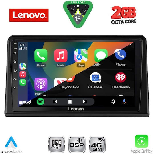 Lenovo Автомобилна Аудио Система (Блутут/USB/WiFi/GPS/Apple-Carplay/Android-Auto) с Тъчскрийн 9"