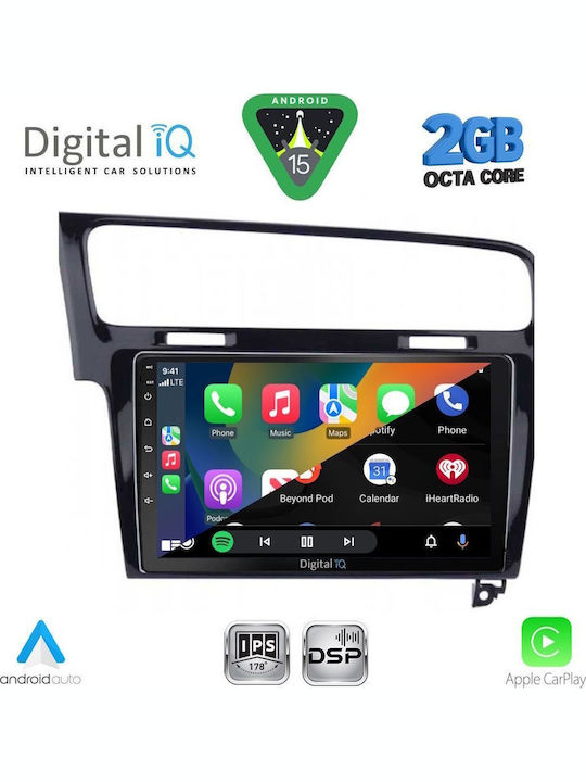 Digital IQ Car Audio System for Volkswagen Golf 2013-2020 (Bluetooth/USB/WiFi/GPS/Apple-Carplay/Android-Auto) with Touch Screen 10"
