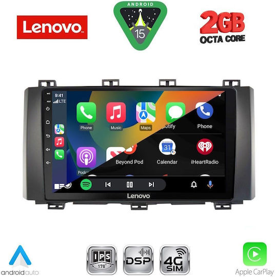 Lenovo Автомобилна Аудио Система (Блутут/USB/WiFi/GPS/Apple-Carplay/Android-Auto) с Тъчскрийн 9"
