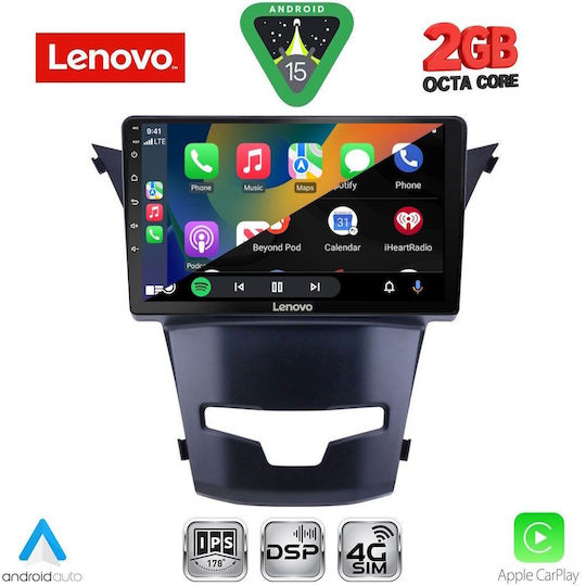 Lenovo Car Audio System for Daewoo Korando Ssangyong Korando 2014-2019 (Bluetooth/USB/WiFi/GPS/Apple-Carplay/Android-Auto) with Touch Screen 9"