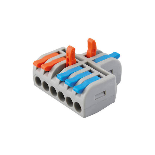Commel Клема Бързо Свързване Натискаща 0.2-4mm 2-6 Полюса 5 Бройки Сиви 365-475