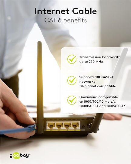 Goobay S/FTP Kat.6 Ethernet Netzwerkkabel 0.5m Blau