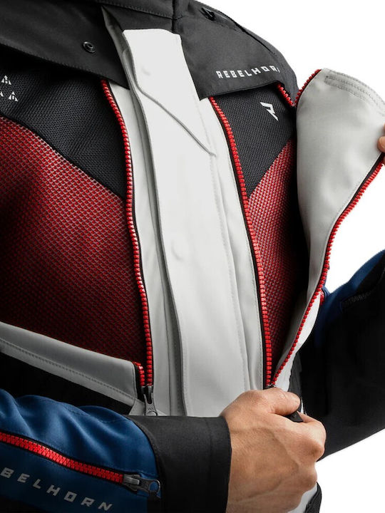 Rebelhorn Hardy 3 Ανδρικό Μπουφάν Μηχανής 4 Εποχών Blue / Grey / Red