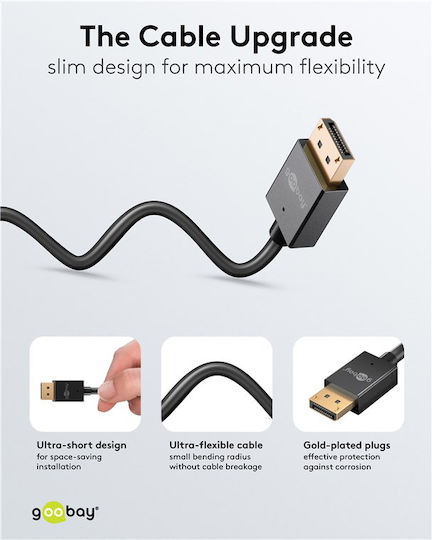 Goobay 77442 DisplayPort-Kabel Männlich - DisplayPort-Männlich 1m Schwarz