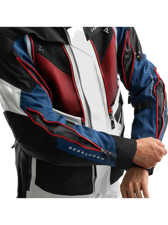 Rebelhorn Hardy 3 Ανδρικό Μπουφάν Μηχανής 4 Εποχών Blue / Grey / Red