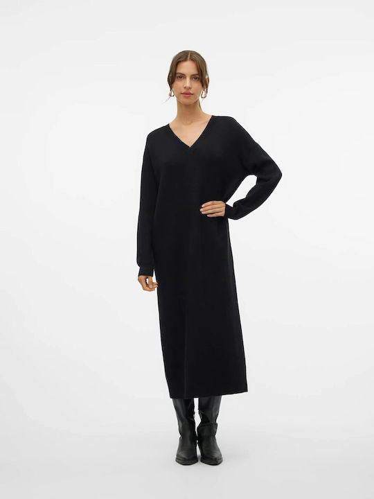 Midi Φόρεμα Πλεκτό Black