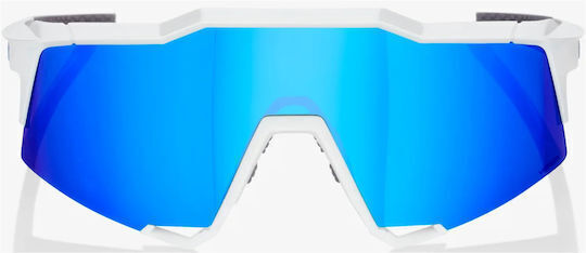 100% Cycling Glasses Speedcraft with White Frame & Mirror / Photochromic Lenses