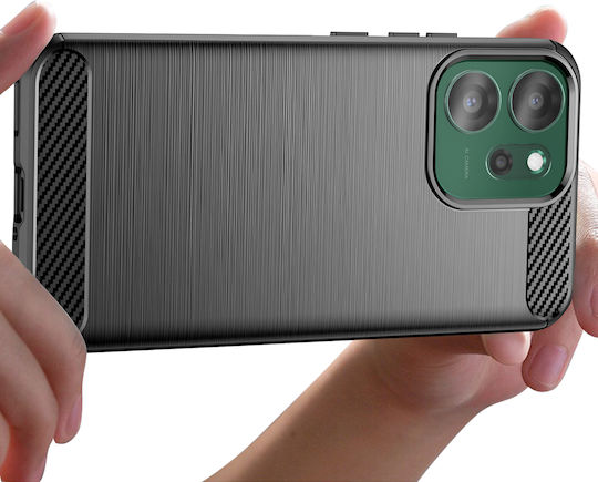 Avizar Case Oppo Reno 14f 14 Fs In Carbon Effect Brushed Texture Silicone Black