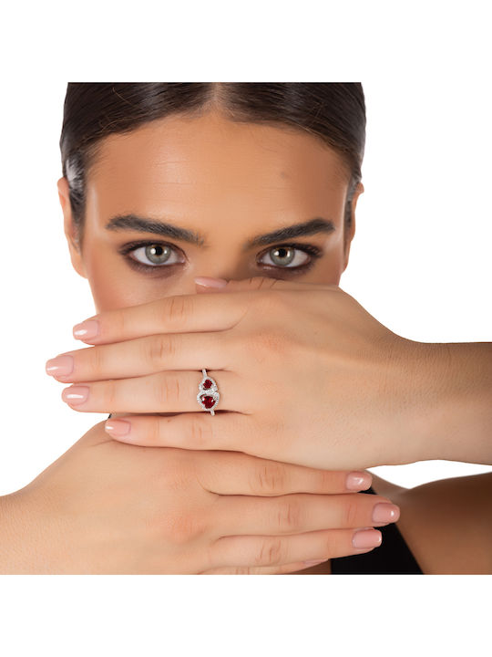 Oxzen Damen Ring mit Zirkonia aus Silber