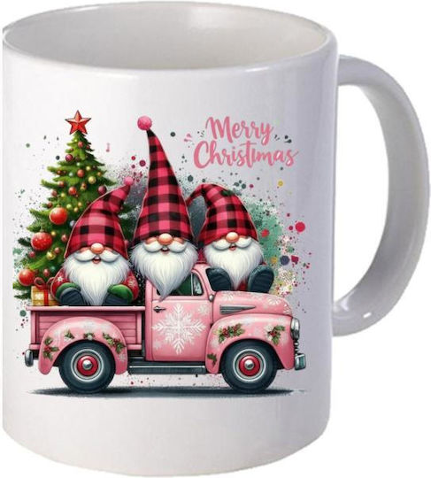 Ceramic White Mug 11oz Christmas Dwarfs
