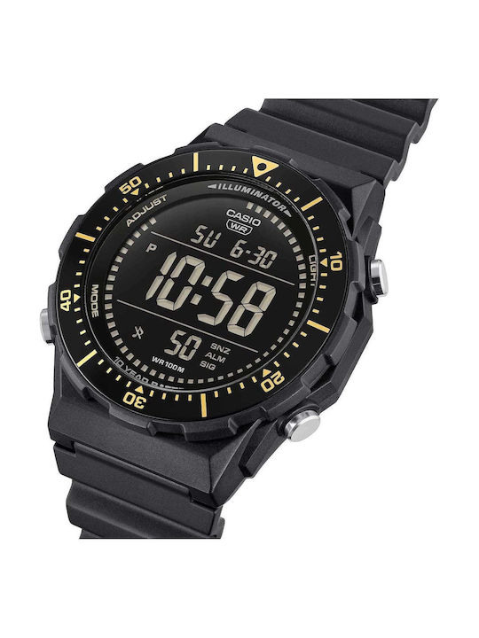 Casio Дигитален Мъжки Часовник Хронограф На Батерия с Черна Каучукова Каишка