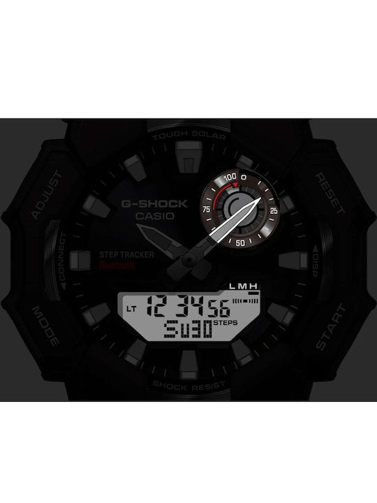 Casio Digital Men's Watch Chronograph Solar with Green Metal Bracelet
