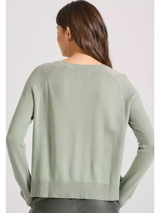 Women's Long Sleeve Sweater Cotton Green