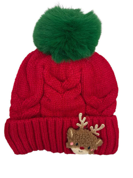 Christmas Red Cap Green Tassel 4 Designs 1 Piece