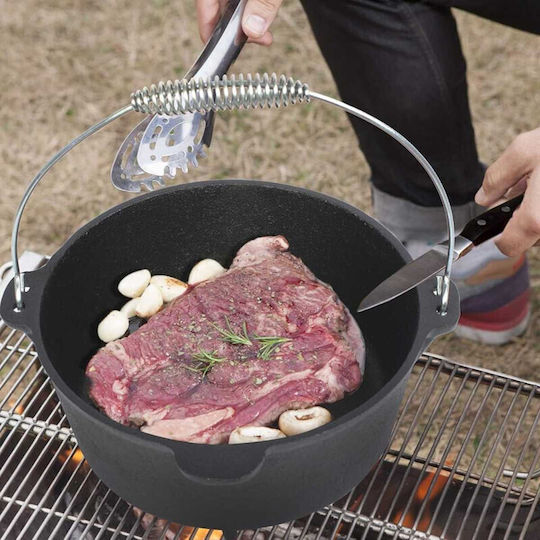 Mercaton Cast Iron Pot Stainless Steel Handle 10 L 34×14 Cm Black