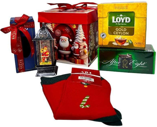 Pachet De Bucurie De Crăciun Lanternă Decorativă Ciocolată After Eight Șosete De Crăciun Pentru Bărbați Ceai În Cutie Cadou Decorativă