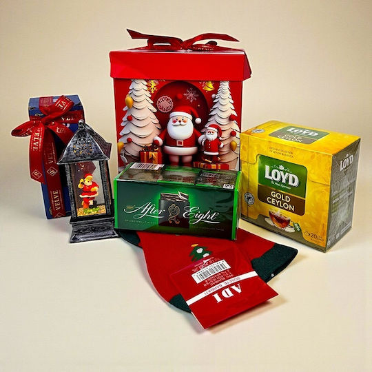 Pachet De Bucurie De Crăciun Lanternă Decorativă Ciocolată After Eight Șosete De Crăciun Pentru Bărbați Ceai În Cutie Cadou Decorativă